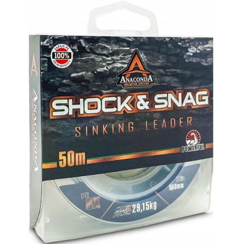PLECIONKA ANACONDA SHOCK SNAG LEADER 50m 0,40mm PLECIONKA ANACONDA SHOCK SNAG LEADER 50m 0,40mm