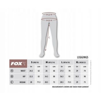 SPODNIE FOX LEGGINGS WC DAMSKIE ROZMIAR XL