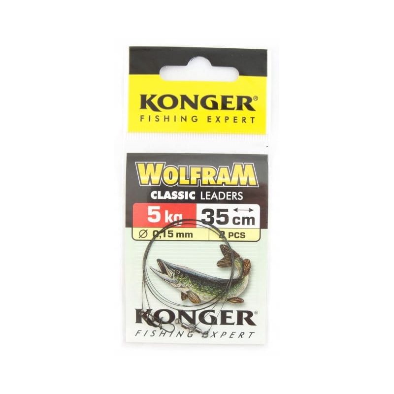 PRZYPON KONGER WOLFRAM 35cm 5kg 2szt PRZYPON KONGER WOLFRAM 35cm 5kg 2szt