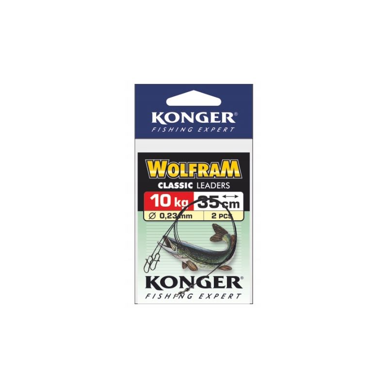 PRZYPON KONGER WOLFRAM 20cm 10kg 2szt PRZYPON KONGER WOLFRAM 20cm 10kg 2szt