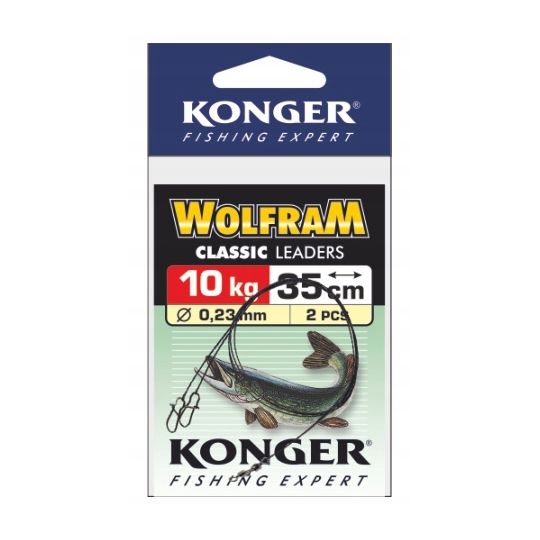 PRZYPON KONGER WOLFRAM 20cm 10kg 2szt PRZYPON KONGER WOLFRAM 20cm 10kg 2szt