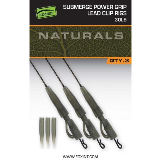 LEADCORE FOX SUBMERGE POWER GRIP LEAD CLIP RIGS 30 LEADCORE FOX SUBMERGE POWER GRIP LEAD CLIP RIGS 30