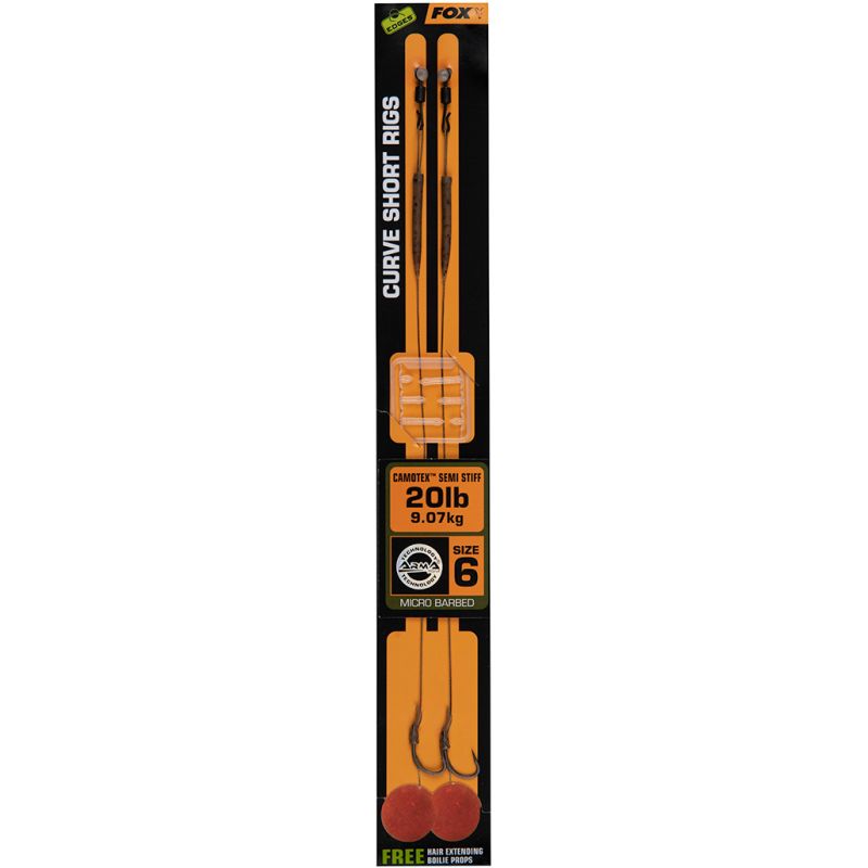 PRZYPON FOX CURVE SHORT CAMOTEX SEMI STIFF 6 20lb PRZYPON FOX CURVE SHORT CAMOTEX SEMI STIFF 6 20lb