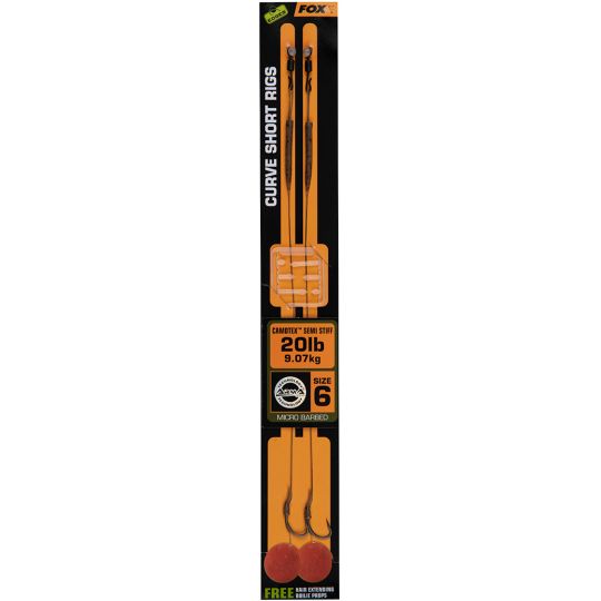 PRZYPON FOX CURVE SHORT CAMOTEX SEMI STIFF 6 20lb PRZYPON FOX CURVE SHORT CAMOTEX SEMI STIFF 6 20lb