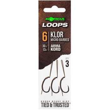 PRZYPONY KORDA KLOR LOOP RIGS BARBLESS 6  30LB