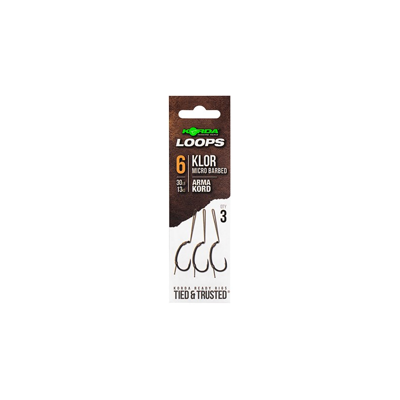 PRZYPONY KORDA KLOR LOOP RIGS BARBLESS 6  30LB