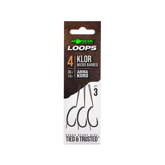 PRZYPONY KORDA KLOR LOOP RIGS BARBLESS 4 30LB PRZYPONY KORDA KLOR LOOP RIGS BARBLESS 4 30LB