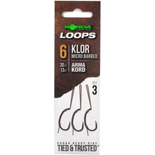 PRZYPONY KORDA KLOR LOOP RIGS MICRO BARBED 6 30LB PRZYPONY KORDA KLOR LOOP RIGS MICRO BARBED 6 30LB