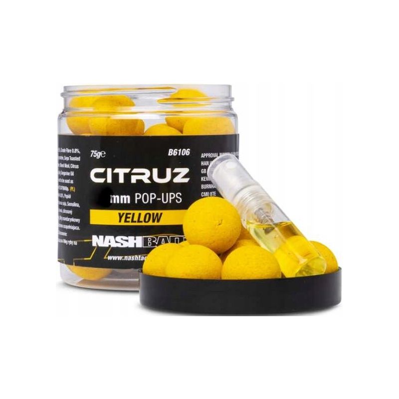KULKI NASH CITRUZ POP UPS YELLOW + DIP 12mm 75g KULKI NASH CITRUZ POP UPS YELLOW + DIP 12mm 75g