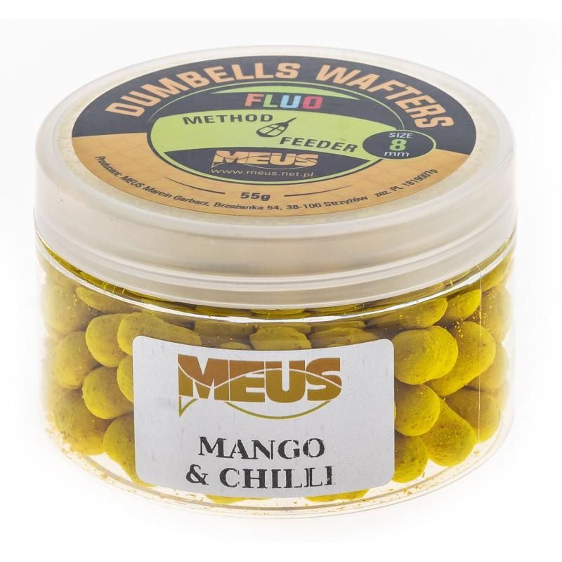 DUMBELLS MEUS WAFTERS FLUO 8mm 55g MANGO CHILLI DUMBELLS MEUS WAFTERS FLUO 8mm 55g MANGO CHILLI