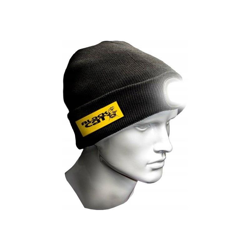 CZAPKA BLACK CAT Z LAMPKĄ LED LANCER BEANIE NEW CZAPKA BLACK CAT Z LAMPKĄ LED LANCER BEANIE NEW
