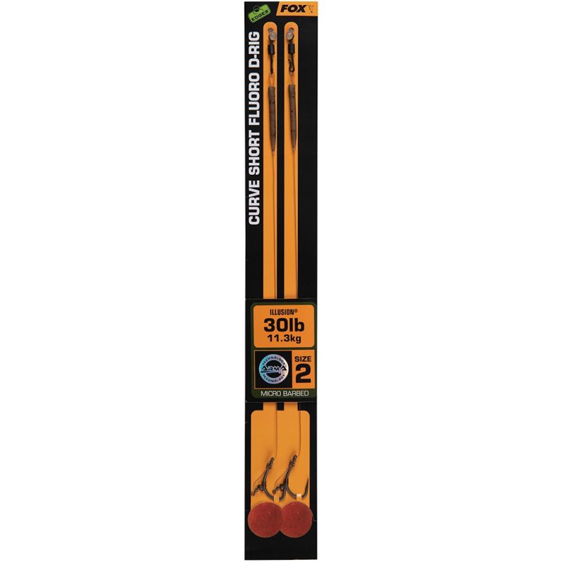 PRZYPON FOX CURVE SHORT FLUORO D-RIG 2 30lb PRZYPON FOX CURVE SHORT FLUORO D-RIG 2 30lb