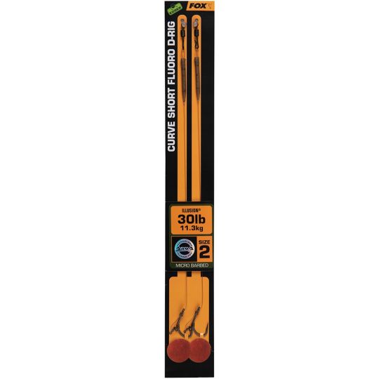 PRZYPON FOX CURVE SHORT FLUORO D-RIG 2 30lb PRZYPON FOX CURVE SHORT FLUORO D-RIG 2 30lb