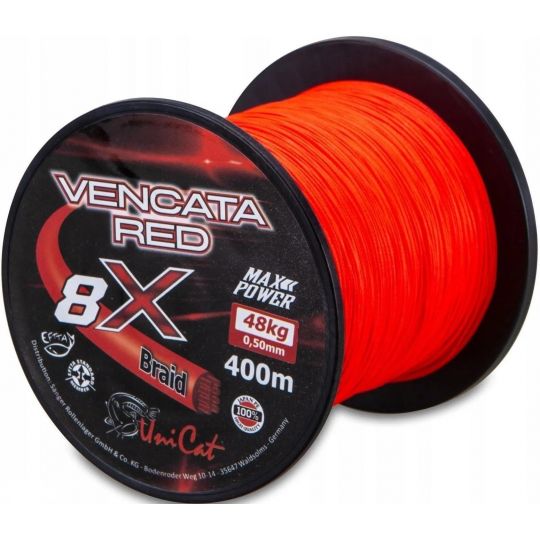PLECIONKA UNI CAT 8X VENCATA RED 400m 0,50mm 48kg PLECIONKA UNI CAT 8X VENCATA RED 400m 0,50mm 48kg