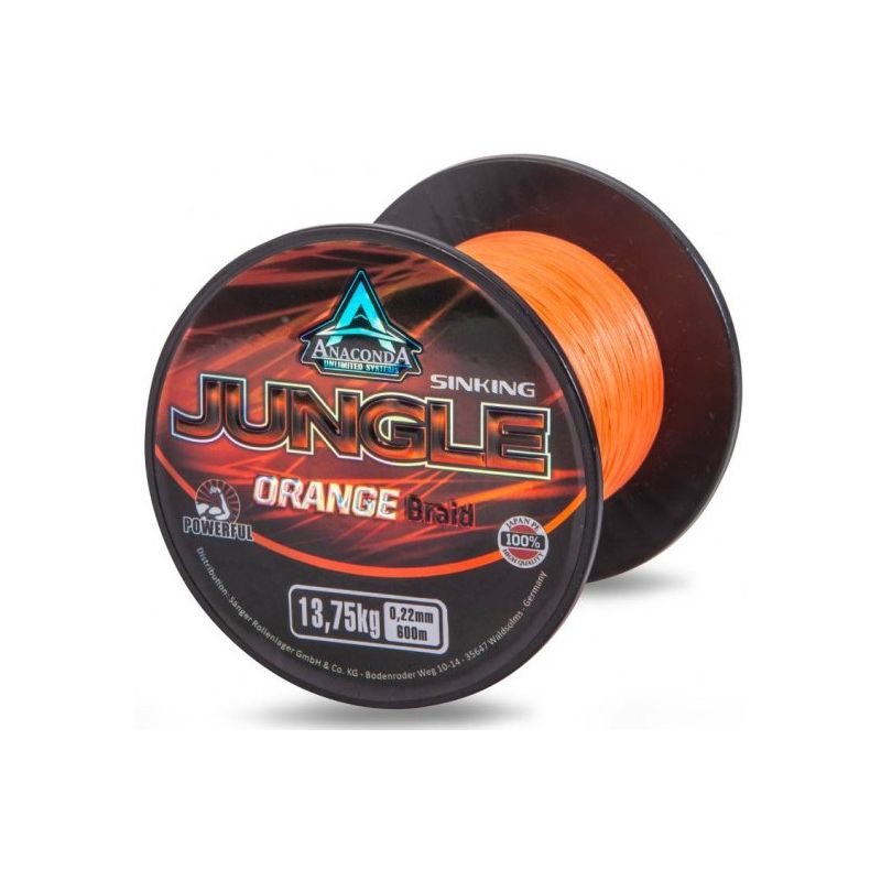 PLECIONKA ANACONDA JUNGLE ORANGE BRAID 600m 0,25mm PLECIONKA ANACONDA JUNGLE ORANGE BRAID 600m 0,25mm