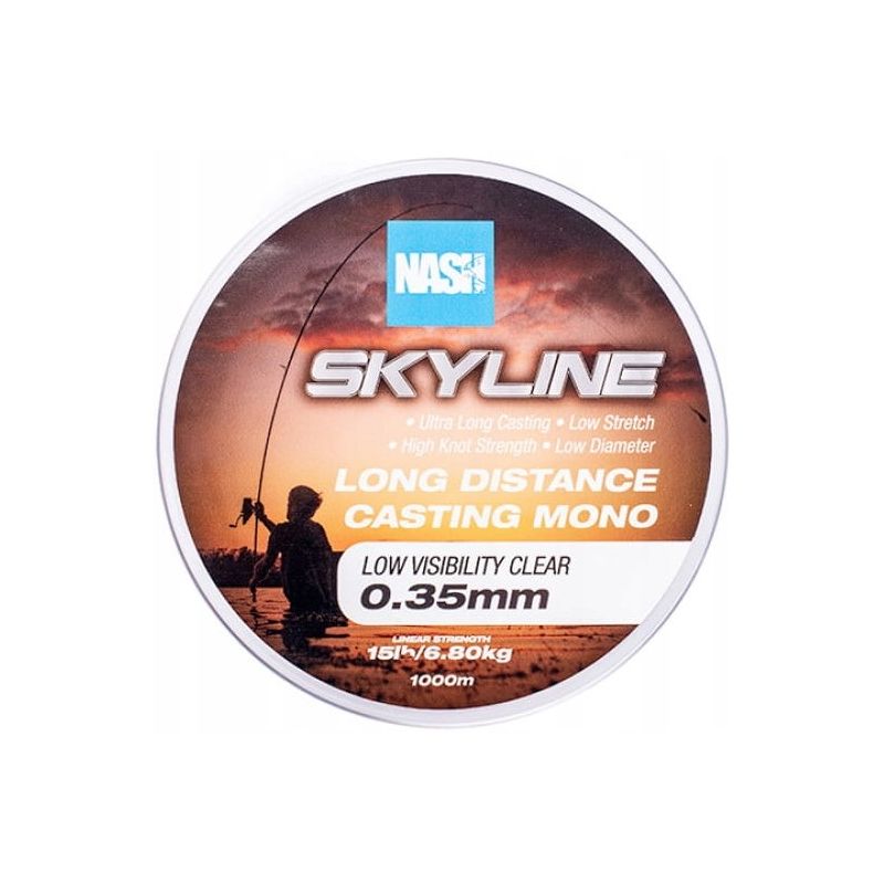 ŻYŁKA NASH SKYLINE MONO CLEAR 0,35mm 1000m 15lb ŻYŁKA NASH SKYLINE MONO CLEAR 0,35mm 1000m 15lb
