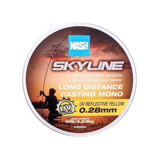 ŻYŁKA NASH SKYLINE MONO UV YELLOW 0,28mm 1000m 10l ŻYŁKA NASH SKYLINE MONO UV YELLOW 0,28mm 1000m 10l