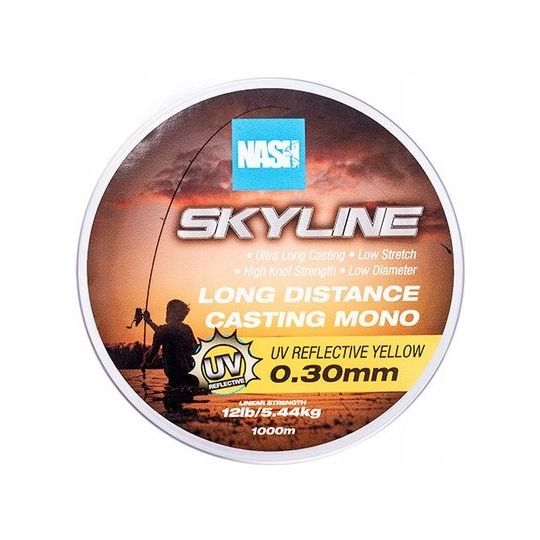 ŻYŁKA NASH SKYLINE MONO UV YELLOW 0,30mm 1000m 12l ŻYŁKA NASH SKYLINE MONO UV YELLOW 0,30mm 1000m 12l