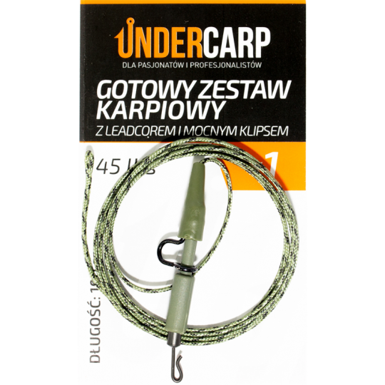 Gotowy zestaw karpiowy z leadcorem i mocnym klipse Gotowy zestaw karpiowy z leadcorem i mocnym klipse