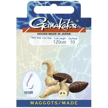 HACZYKI WIĄZANE GAMAKATSU MAGGOTS RED 12 0.12mm