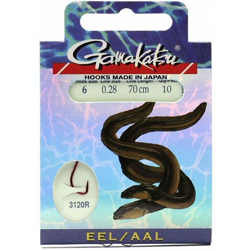 HACZYKI WIĄZANE GAMAKATSU EEL 0,28mm 6 WĘGORZOWE HACZYKI WIĄZANE GAMAKATSU EEL 0,28mm 6 WĘGORZOWE