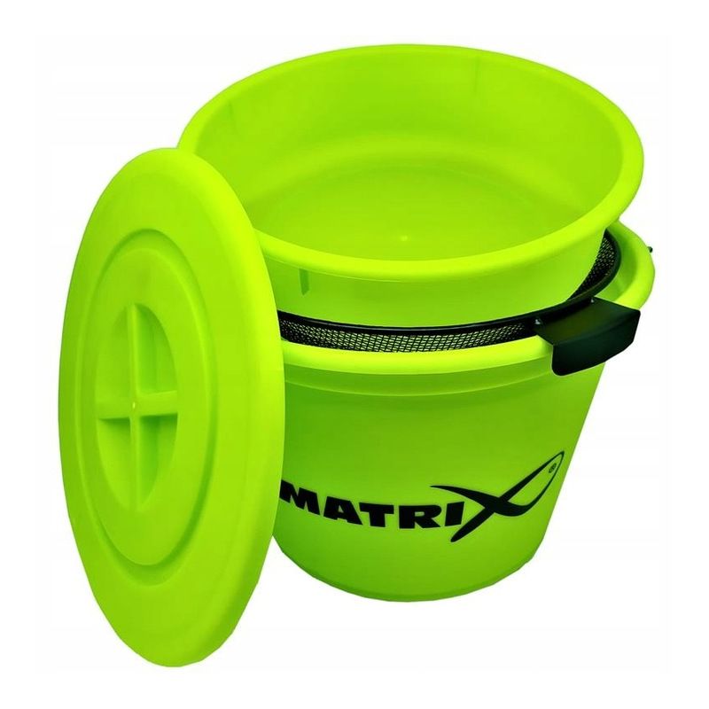 WIADRO MATRIX Z POKRYWĄ + SITO BUCKET SET LIME 20L