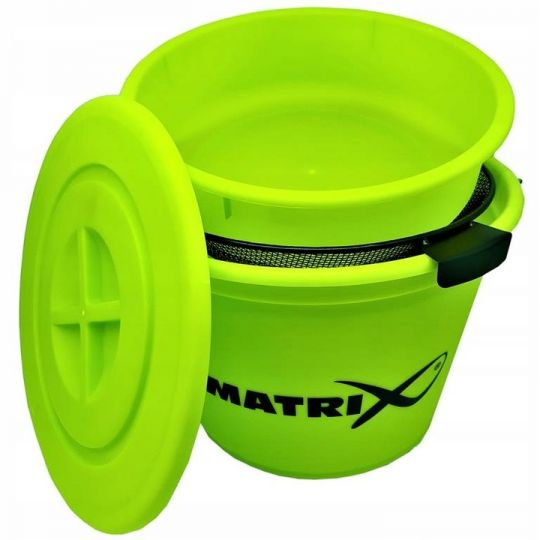 WIADRO MATRIX Z POKRYWĄ + SITO BUCKET SET LIME 20L