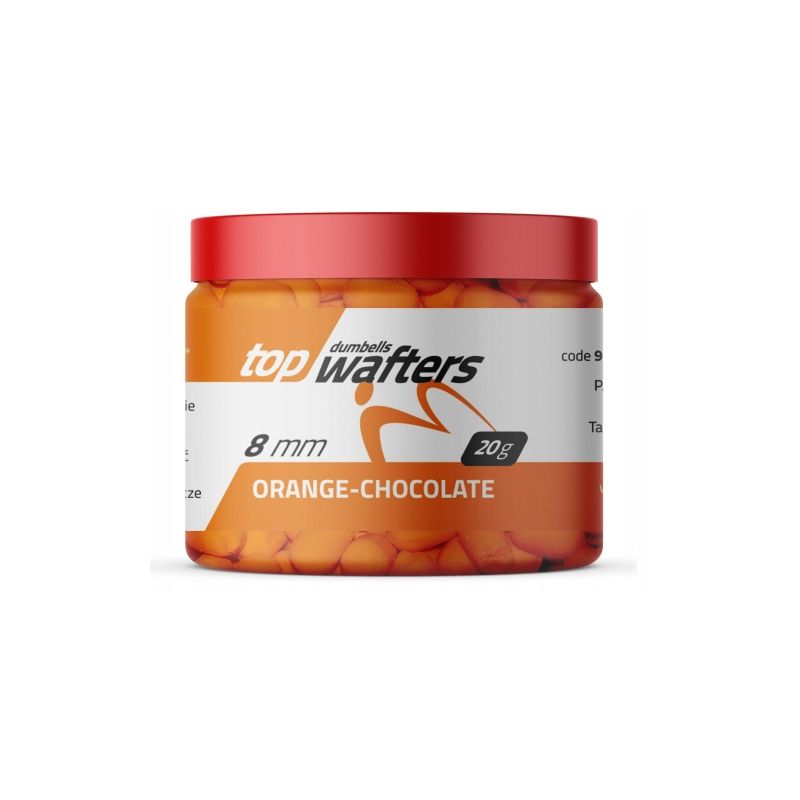 DUMBELLS MATCH PRO WAFTERS ORANGE CHOCO 8mm 20g DUMBELLS MATCH PRO WAFTERS ORANGE CHOCO 8mm 20g
