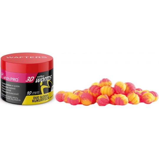 WAFTERS MATCH PRO 3D WORMS DUO SWEET CORN 10mm 20g WAFTERS MATCH PRO 3D WORMS DUO SWEET CORN 10mm 20g