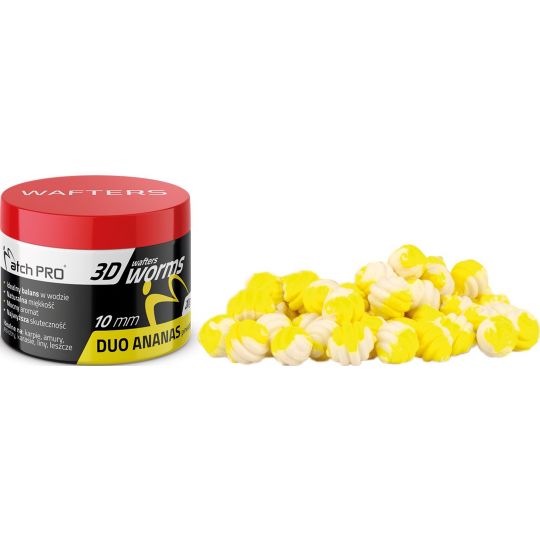 WAFTERS MATCH PRO 3D WORMS DUO ANANAS 10mm 20g WAFTERS MATCH PRO 3D WORMS DUO ANANAS 10mm 20g