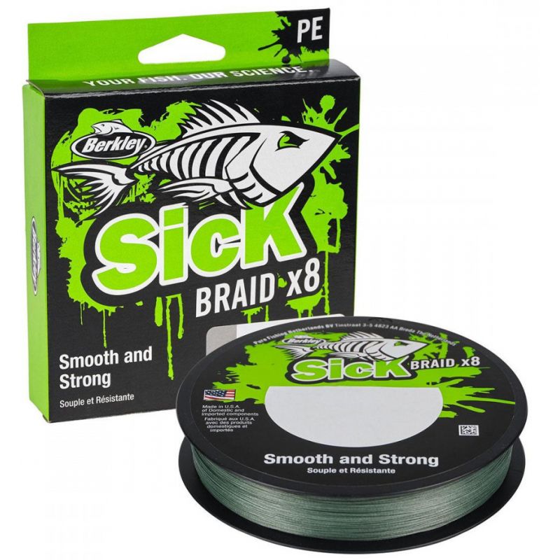 PLECIONKA BERKLEY SICK BRAID X8 0.14mm 150m GREEN PLECIONKA BERKLEY SICK BRAID X8 0.14mm 150m GREEN