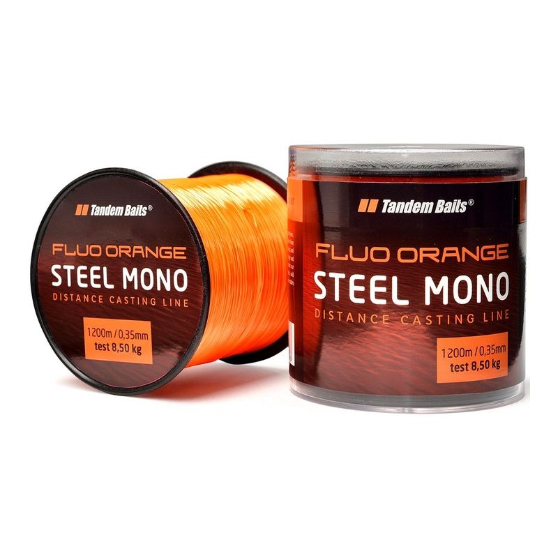 ŻYŁKA TANDEM BAITS STEEL MONO FLUO 600m 0,35mm ORA ŻYŁKA TANDEM BAITS STEEL MONO FLUO 600m 0,35mm ORA