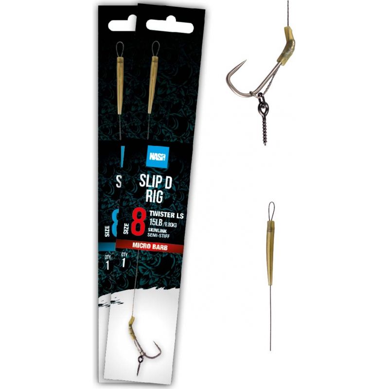 PRZYPON NASH SLIP D RIG ROZM 8 15lb MICRO BARB PRZYPON NASH SLIP D RIG ROZM 8 15lb MICRO BARB
