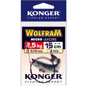 PRZYPON KONGER WOLFRAM MIKRO 25cm 2,5kg 2szt