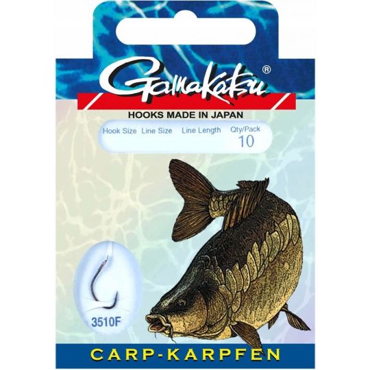 HACZYKI WIĄZANE GAMAKATSU CARP 3510F 0,26mm 6 HACZYKI WIĄZANE GAMAKATSU CARP 3510F 0,26mm 6