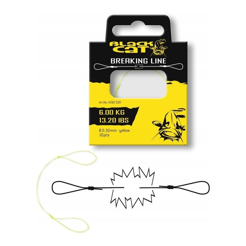 ŁĄCZNIK DO ZRYWKI BLACK CAT 6kg 0.30mm YELLOW 10sz ŁĄCZNIK DO ZRYWKI BLACK CAT 6kg 0.30mm YELLOW 10sz