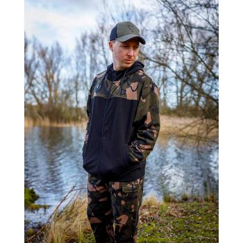 LW BLack / Camo Split Zip Hoody