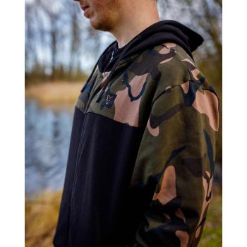 LW BLack / Camo Split Zip Hoody