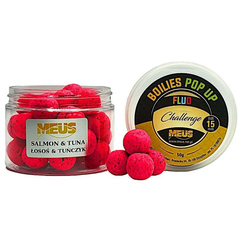KULKI MEUS CHALLENGE POP UP FLUO 15mm ŁOSOŚ TUŃCZY KULKI MEUS CHALLENGE POP UP FLUO 15mm ŁOSOŚ TUŃCZY