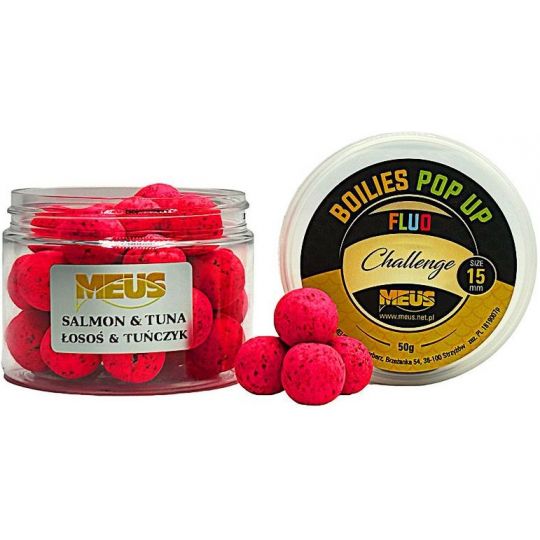 KULKI MEUS CHALLENGE POP UP FLUO 15mm ŁOSOŚ TUŃCZY KULKI MEUS CHALLENGE POP UP FLUO 15mm ŁOSOŚ TUŃCZY