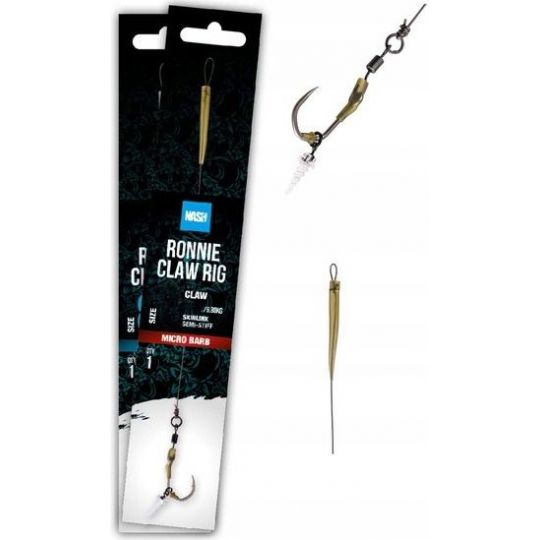 PRZYPON NASH RONNIE CLAW RIG ROZM 8 MICRO BARB PRZYPON NASH RONNIE CLAW RIG ROZM 8 MICRO BARB