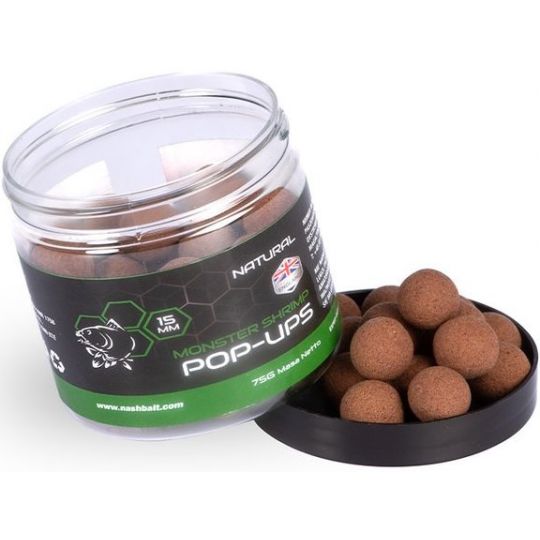 KULKI NASH MONSTER SHRIMP POP UP 15mm 75g NATURAL KULKI NASH MONSTER SHRIMP POP UP 15mm 75g NATURAL