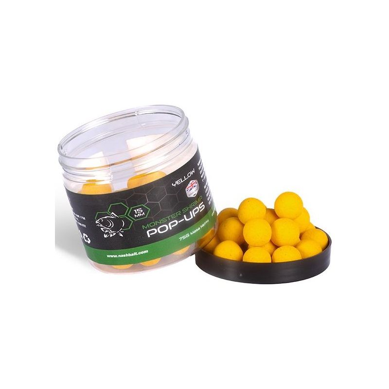 KULKI NASH MONSTER SHRIMP POP UP 15mm 75g YELLOW KULKI NASH MONSTER SHRIMP POP UP 15mm 75g YELLOW