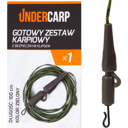 Gotowy zestaw karpiowy z bezpiecznym klipsem zielo Gotowy zestaw karpiowy z bezpiecznym klipsem zielo