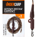 Gotowy zestaw karpiowy z bezpiecznym klipsem brązo