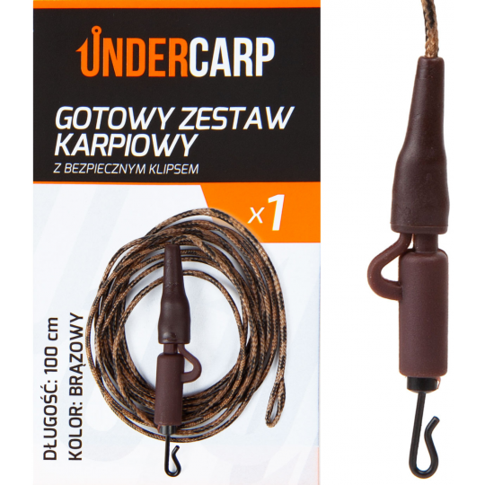 Gotowy zestaw karpiowy z bezpiecznym klipsem brązo Gotowy zestaw karpiowy z bezpiecznym klipsem brązo