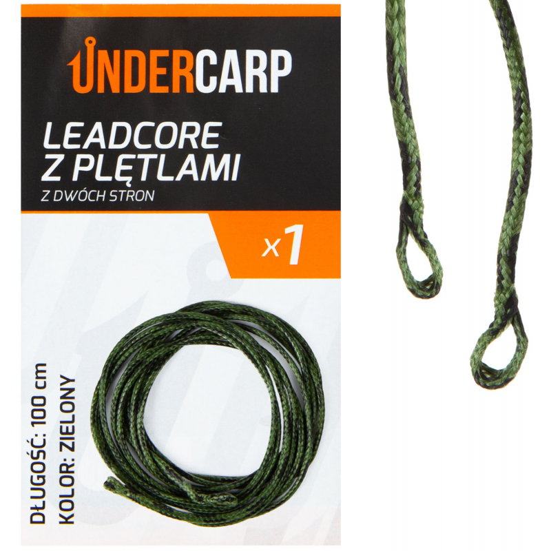 Leadcore z pętlami z dwóch stron zielony 100 cm Leadcore z pętlami z dwóch stron zielony 100 cm