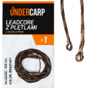 Leadcore z plętlami z dwóch stron brązowy 100 cm
