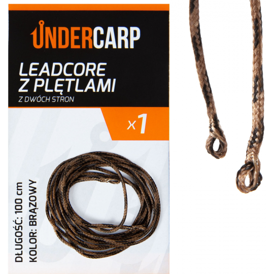 Leadcore z plętlami z dwóch stron brązowy 100 cm Leadcore z plętlami z dwóch stron brązowy 100 cm