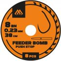 PRZYPON FEEDER BOMB - Z PUSH STOPEM - hak bez zadz